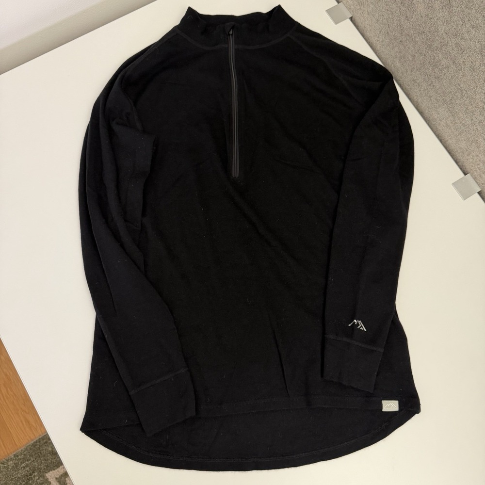 Meriwool Layers 1/2 Zip Pullover Men XL 250g Superfine Merino Wool Base Layer